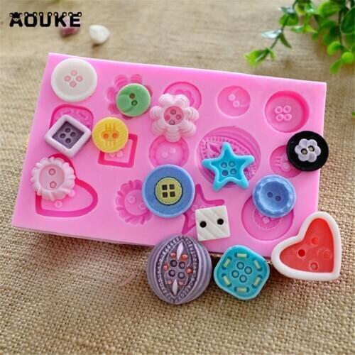 Button ShapeIce Cubes Biscuits Chocolate Molds Fondant Cake Silicone Mold Pastry Candy Mould Cake Decoration DIY Baking Tools