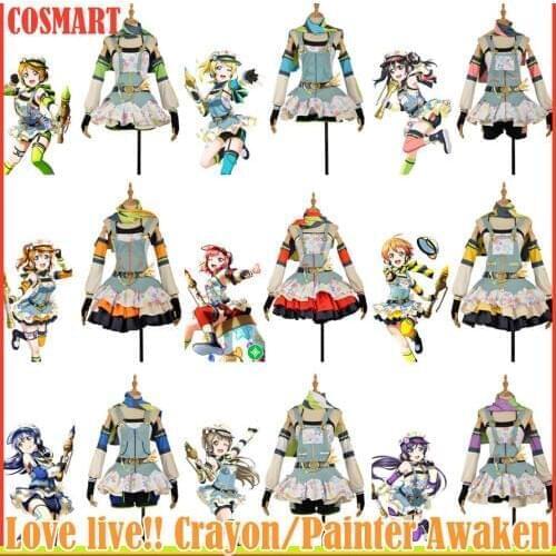 Collection!Anime Love Live Crayon/Painter Awaken All Members Summer Lolita Daily Cloth Cosplay Costume For Women Outfit NEW 2018
