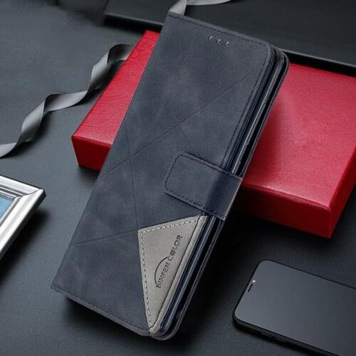 Rhombus lines Leather Wallet Case For Huawei Honor 9S 9A 8S 8A 9X 10 Lite NOVA 4E Luxury Flip Card Slots Holder Stand Cover