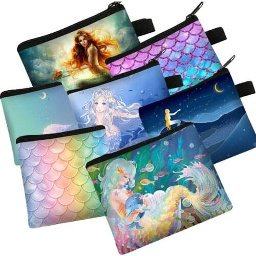 Beautiful Mermaid Coin Purse Women Money Bag Mini Earphone Bags Wallet Purse Bag Pouch For Kids Gift Zipper Portable Handbags