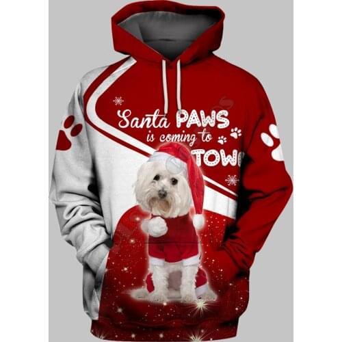Maltese 3D Hoodies Printed Pullover Men For Women Funny Sweatshirts Fshion Christmas Sweater Drop Shipping 02