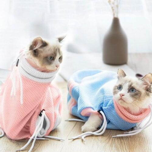 Multifunctional Mesh Cat Washing Bag Pet Beauty Supplies Washing Bag Bath Cleaning Shower Biting Slicker Brush Self-cleaning Bag