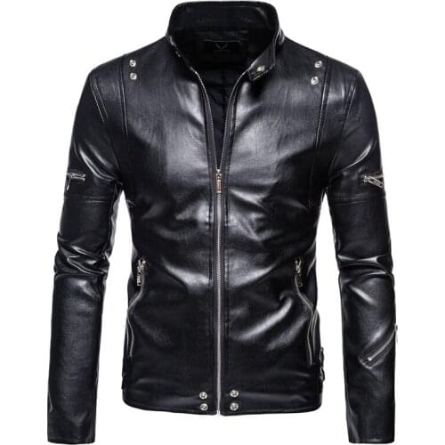 New Brand Motorcycle Leather Jacket Men Fashion Multi Zippers Biker Jacket Men Casual Black Leather Jacket Male Outwear 5XL