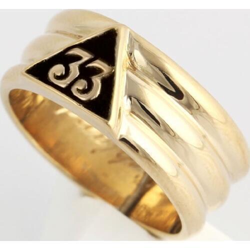 Mens 33rd Degree Scottish Rite Masonic Ring Gold Freemason Wedding Band Rings Freemasonry Jewelry Gift