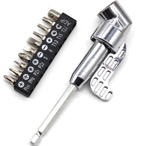 105 Angle Screwdriver Set Socket Holder Adapter Adjustable Bits Drill Bit Angle Screw Driver Tool 1/4'' Hex Bit Socket