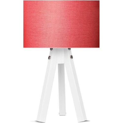 New Karino Deco 3 Legged Fabric Lampshade Red Hood White Feet Lampshade