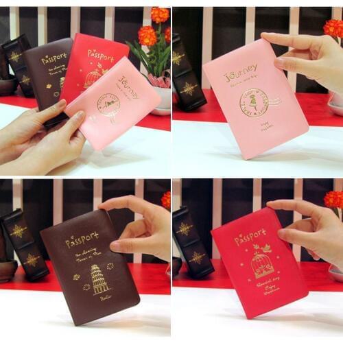 Luxury Elegant Women Men Passport Cover Pink World Universal Travel Passport Ticket Holder Cover On The Case Passport Pouch