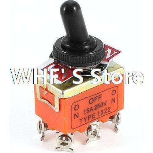 AC 15A 250V ON/OFF/ON 3 Position DPDT Latching Action Toggle Switch