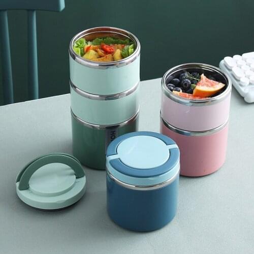 Portable Multi Layers Stainless Steel Thermal Lunch Box Leak-Proof Cute Bento Box Food Container Student Food Box