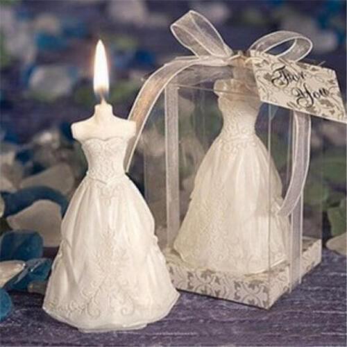 Romantic Love Bride White Wedding Dress Shaped Candles Valentines Day Surprise Gift Luxury Birthday candles Elegant Boxed