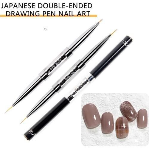 TSZS 1Pcs/Lot Nail Art Double-ended drawing pen Ultra-fine painted soft brush Nail Tools