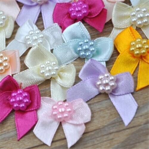 U pick 60pcs Mini Satin Ribbon Flowers Bows Gift Craft Wedding Decoration A262
