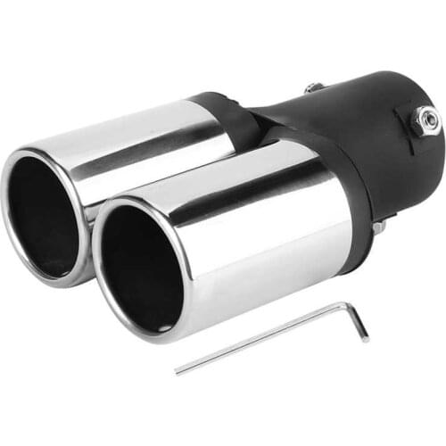 Stainless Steel Universal Car Modified Double Exhaust Pipe Rear Muffler Tip Tail Throat