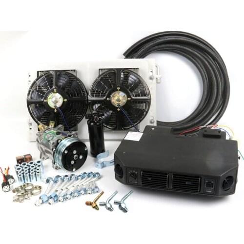 Universal 12V 24V A/C Air Conditioning Evaporator Kit for Car Truck Van Tractor Digger RV Excavator Vehicle Air Conditioner
