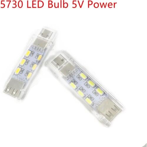 USB LED Book Lights 12LEDs SMD 5630 5730 LED Bulb 5V Power Input White 5000-6500K Warm White 3000-3500K USB Night light