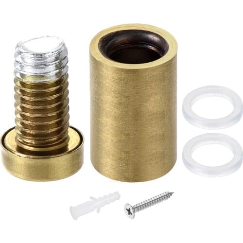 Uxcell 5/8" Dia. x 1-1/4"(16x32mm) Standoff Screws Wall Mount Acrylic Glass Nails with Accessories Gold Tone 10pcs
