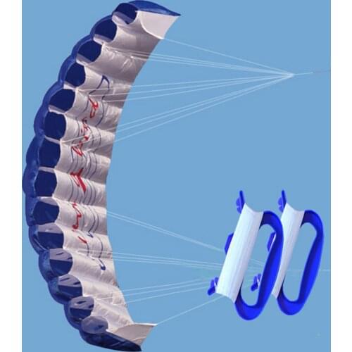 1.4 meters Dual Line Stunt Parafoil Kites, Portable Inflatable Stunt Kite for Beach Surfing Game Toy- can fly at 3-level Wind