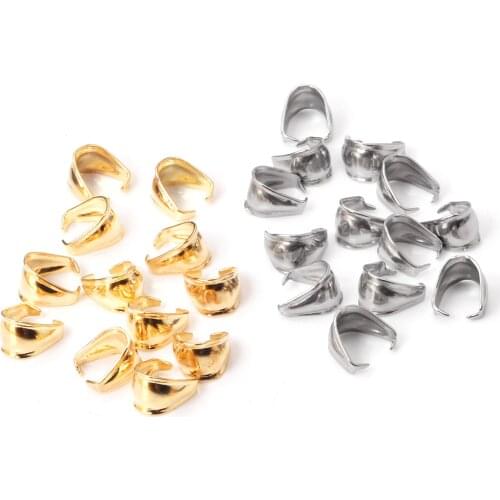 ASON 100pcs/lot Stainless Steel Silver Color Pendant Pinch Clasps Necklace Hooks Clips Connector Supplies for Jewelry Making