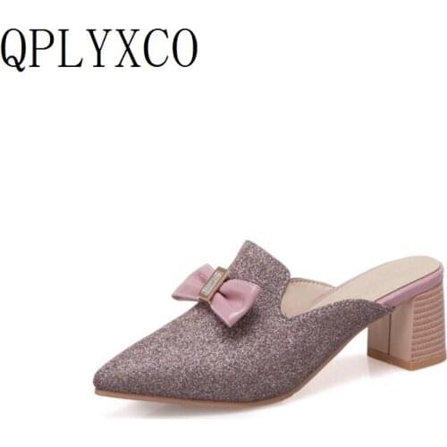 QPLYXCO Super Big size 32-50 sandalias mujer Sweet Summer High Heels Sandals Platform Wedding slippers Quality Woman ShoesT357