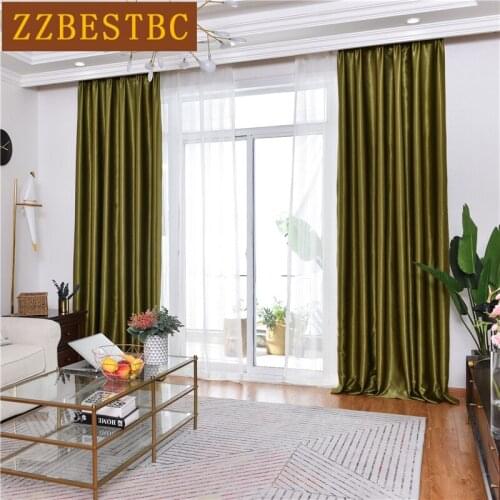 ZZBESTBC Modern High Quality Solid Color Blackout Window Living Room Bedroom Kitchen Curtain Apartment Custom Short Curtain