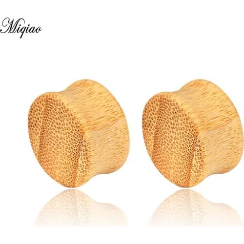 Miqiao 2pcs 8-20mm Wood Ear Plugs and Tunnels Ear Piercings Earlets Earring Expander Ear Gauges Body Piercing Jewelry