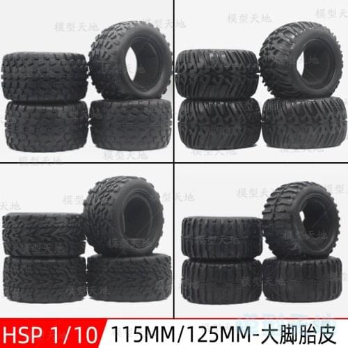 4pcs 1/10 Off-Road Car Monster Bigfoot Truck Tires 125*70MM Sponge liner Rubber Tyre For HSP HPI 94108 94111 94188 88005