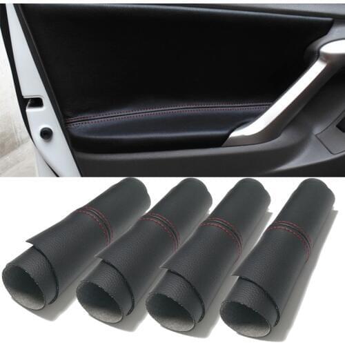 4pcs Microfiber leather car door armrest panel cover door panel cover door armrest surface cover for Toyota Verso 2011-2015