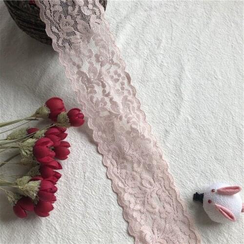 5.5cm S1030 soft elastic spandex lace trimming diy clothing dress underwear fabric handmade pink crafts material