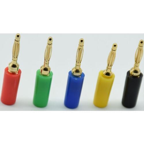 5pcs Gold plated 2mm Banana Plug Jack For Speaker Amplifier Test Probes Connector Best Promotion