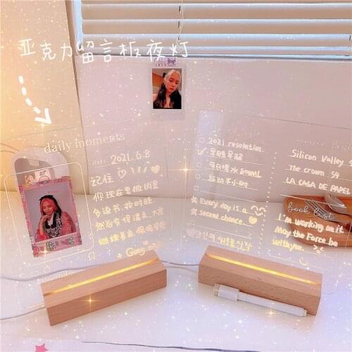 INS Style Acrylic Message Board Notebook Program can be erasable home light base simple and transparent