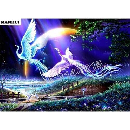 REALSHINING Full Square 5D DIY Diamond Painting Fly together Needlework Daimond Embroidery Cross Stitch Mosaic ABC081