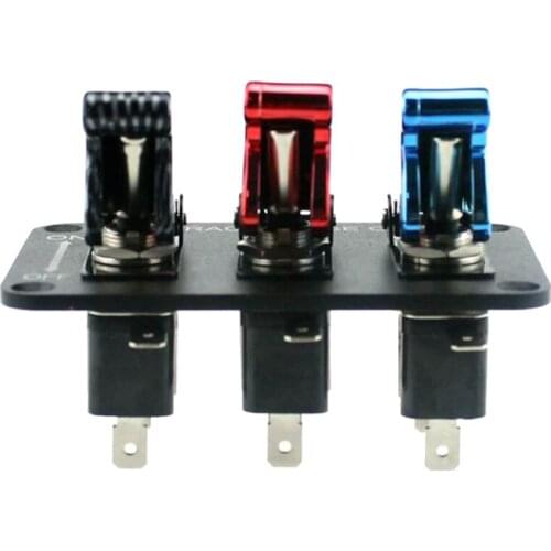Car Marine Boat RV Toggle Switches with Blue Cover Panel Aluminum Panel