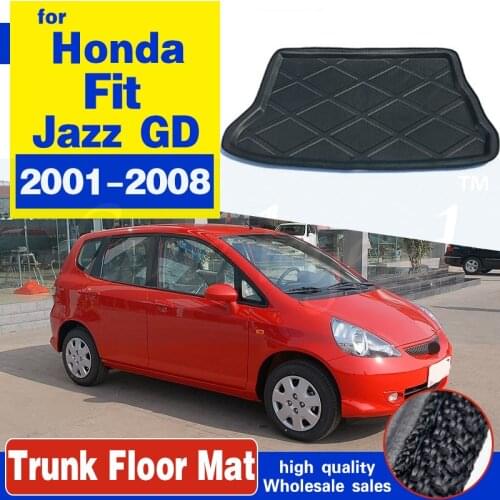 Car Rear Boot Cargo Liner Tray For Honda Fit Jazz GD 2001 - 2008 Hatchback Trunk Luggage Floor Mats Carpets Pad 2007 2006 2005