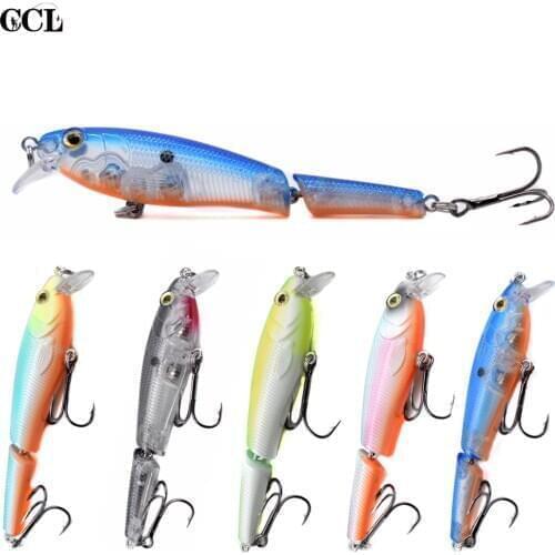 CCLTBA 9.5cm 10.5g Minnow Swimbait 2 Sections Metal Link Lure Body Multi Jointed Fishing Lures Floating Wobbler Fishing Tackle