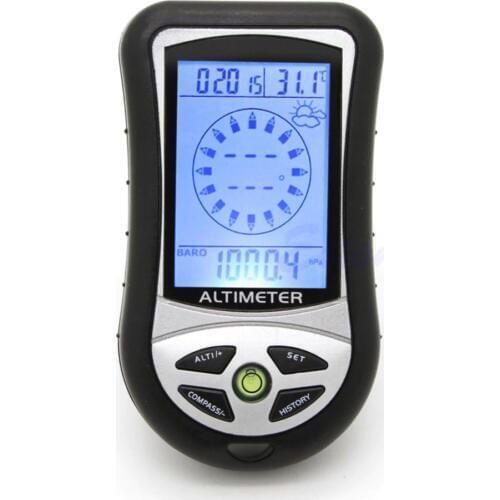 Digital 8 in 1 LCD Compass Barometer Altimeter Thermo Temperature Clock Calendar 8in1 digital altimeter+ Lanyards