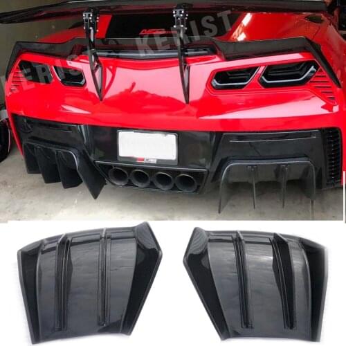 DIFFUSER Carbon Fiber Diffuser Kerist Style Rear 2pcs Fit For 2014-2019 Corvette C7 Rear Lip Splitte Car Accessories