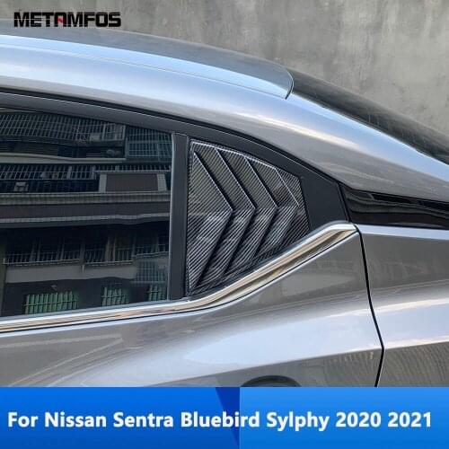 For Nissan Sentra Bluebird Sylphy Almera 2020 2021 Rear Window Louvre Glass Shutter Cover Trim Sticker Exterior Car Accessories