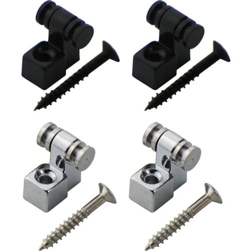 FLEOR Pair of Metal Guitar Roller String Retainers Trees Guide Guitar Parts, Black/Chrome