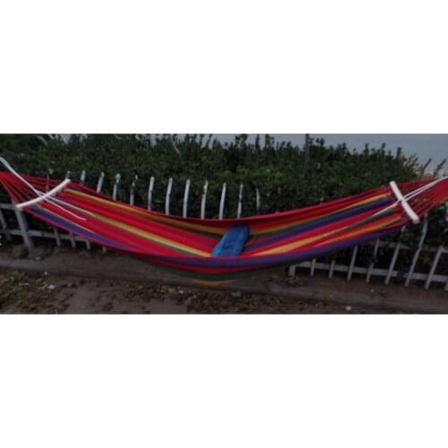 Canvas Single Double Hammock Anti-Rollover Bending Stick Hammock Swing Ice Mesh-Shaped Stick Hammock