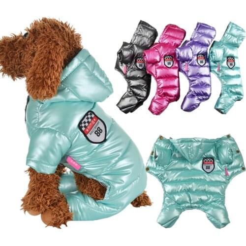 Dog Overalls For Small Dogs Winter Warm Puppy Pet Dog Coats Waterproof Hooded Dog Thicken Jacket Chihuahua Yorkie Clothing