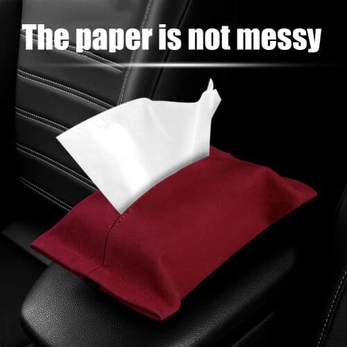 Car Tissue Box Auto Suede Paper Towel Backseat Armrest Box Napkin Holder Case Inside Car Pumping Paper Bag