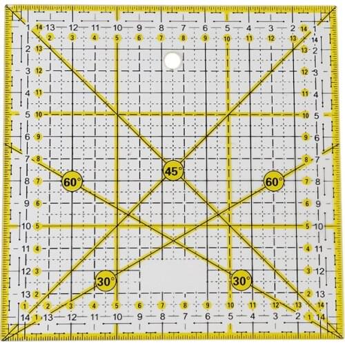 Quilting Ruler, Laser Cut Acrylic Quilters' Ruler with Double Colored Grid Lines for Easy Precision Cutting for Sewing