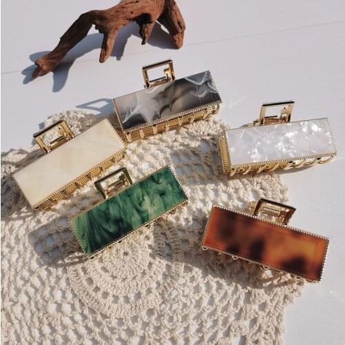 Retro Metal Hair Clips Claw Clamp Acetate Acrylic Medium Square Hairpin Female Headdress Hair Claw Clip Accessories for Women