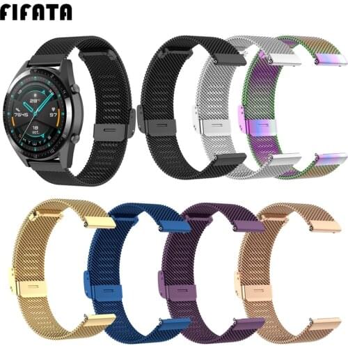 FIFATA Metal Strap For Huawei Watch GT2/GT/GT 2e Smart Watch Band Bracelet For Samsung Galaxy 46/42 Gear S3 S2 Active2 Wristband