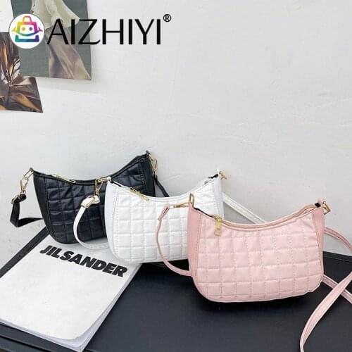 Fashion Women Checker Pattern PU Leather Solid Color Shoulder Crossbody Messenger Bag Casual Ladies Small Handbags Purse