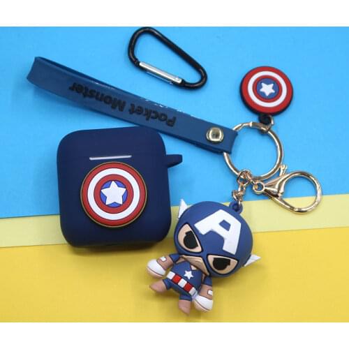 Cartoon Silicone Protective Earphone Case for QCY T8 Bluetooth Headphones Box For Xiaomi Earbuds Cover with Key ring