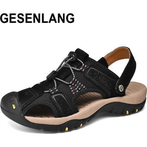 Mens Big Size Sandals Quick Drying Beach Fisherman Shoes Breathable Non-skid Walking Hiking Closed Toe Outdoor Sports Shoes New
