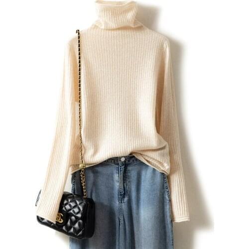 2021 new cashmere sweater women pile pile collar bottoming sweater knitted woolen sweater sweater slim-fit inner pullover top