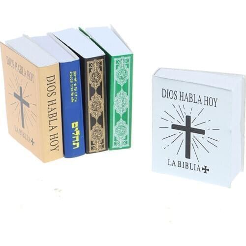 New Arrival 1pc Multi-language 1:12 Dollhouse Miniature Mini Paper Bible Book Model Furniture Accessories Toys