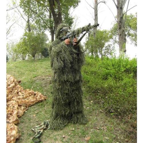 Hunting Ghillie Suit 3D Bionic Leaf Woodland CS Camouflage Suits Tactical Yowie Sniper Jungle Military Train